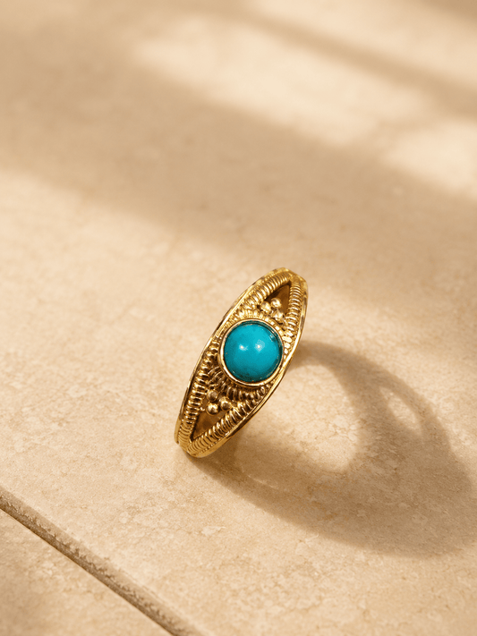 Naarya Jewels turquoise / 14 Signet Gem Ring