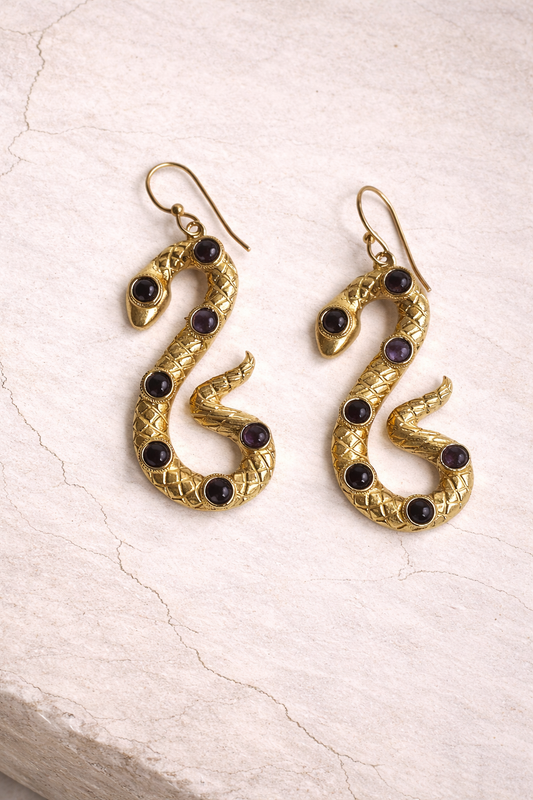 Venomous Glamour Statement Brass Earrings (Anti Tarnish)