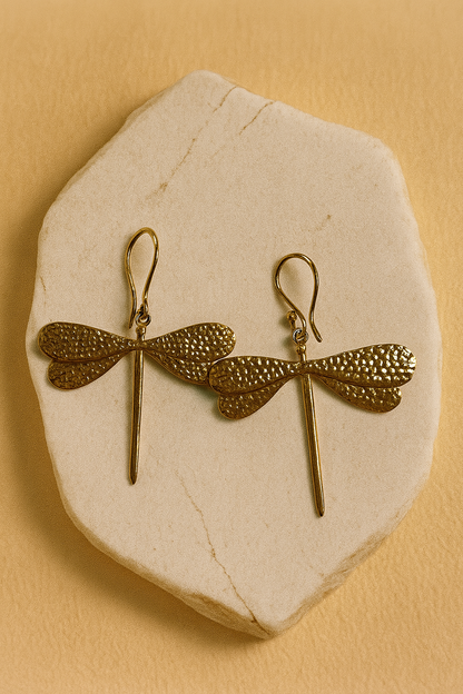 Golden Dragonfly Earrings