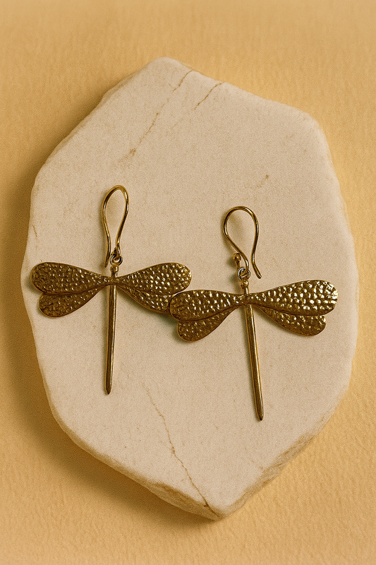 Golden Dragonfly Earrings