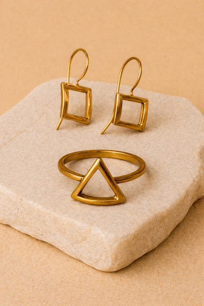 Abstract Elements earring & Ring Set