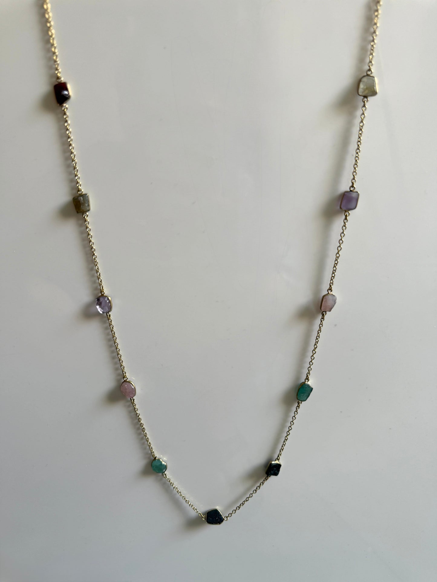 Naarya Jewels Gold / Multi Stone Gems Silver / Gold Trail Necklace (single /Multi color)