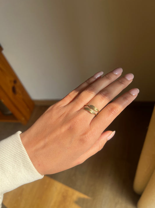 Twin Leaf Wrap Ring