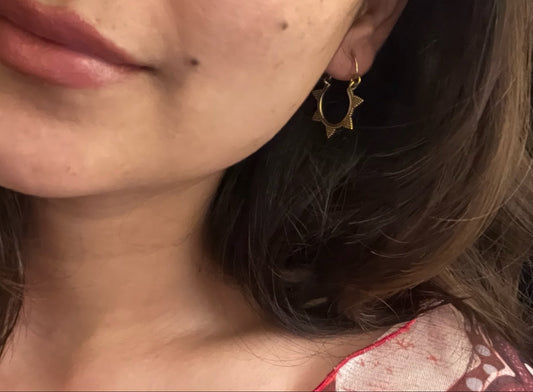 Spiked Sunburst Hoops Earrings