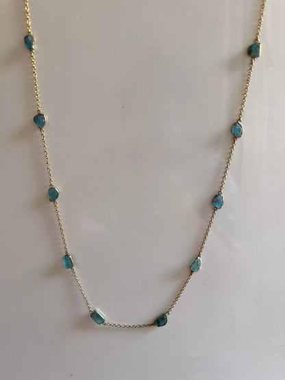 Naarya Jewels Gold / Green Aventurine Gems Silver / Gold Trail Necklace (single /Multi color)