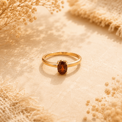 Naarya Jewels Amber Ember Garnet Ring
