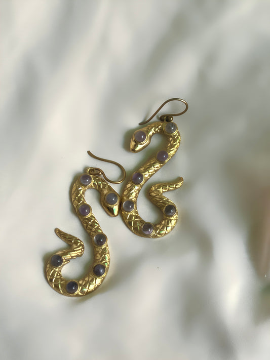 Venomous Glamour Statement Brass Earrings (Anti Tarnish)
