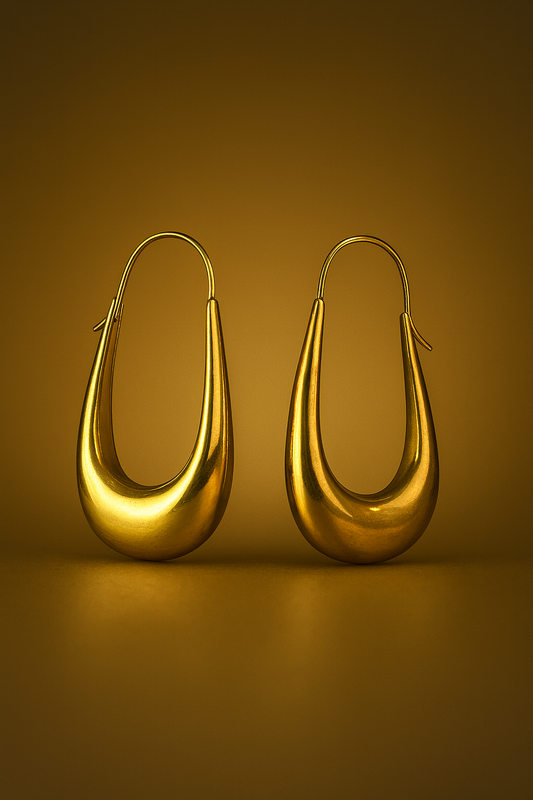 Golden Droplet Hoop Earrings