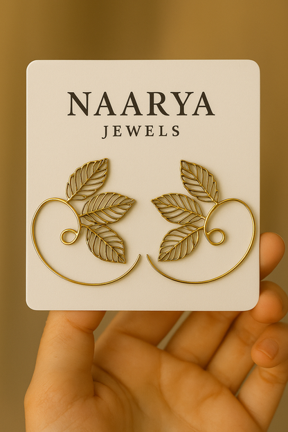Golden Leaf Swirl Earrings