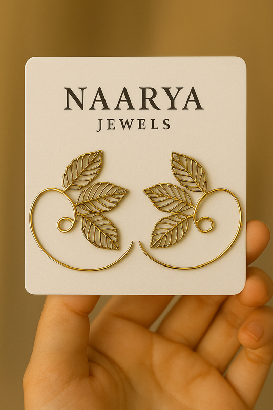 Golden Leaf Swirl Earrings
