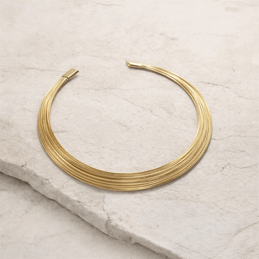 Naarya Jewels Multi-Wire Strand Collar Necklace (Anti Tarnish)