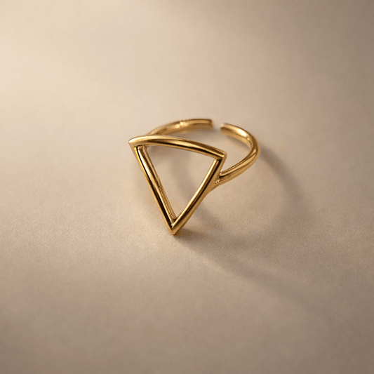 Naarya Jewels Geometric Triangle Ring( Anti Tarnish)