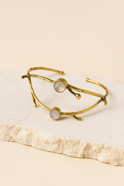 Elegant Branch-Inspired Pure Brass Cuff (Anti Tarnish)