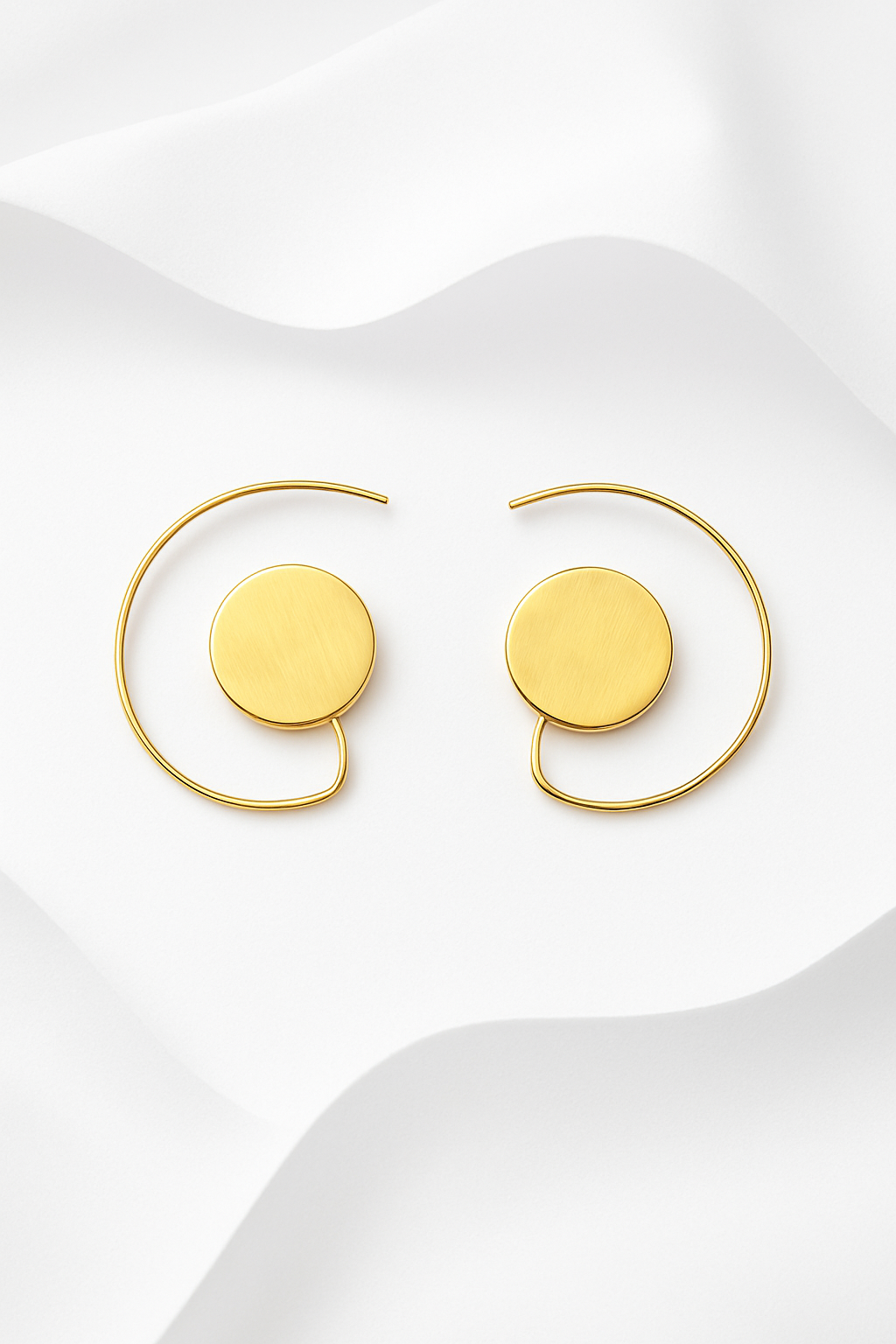 Aura Brushed Gold Earrings
