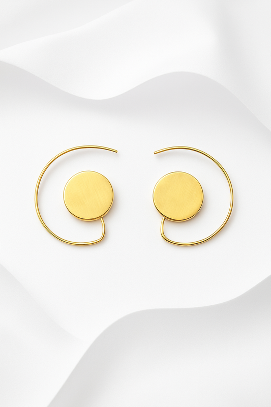 Aura Brushed Gold Earrings