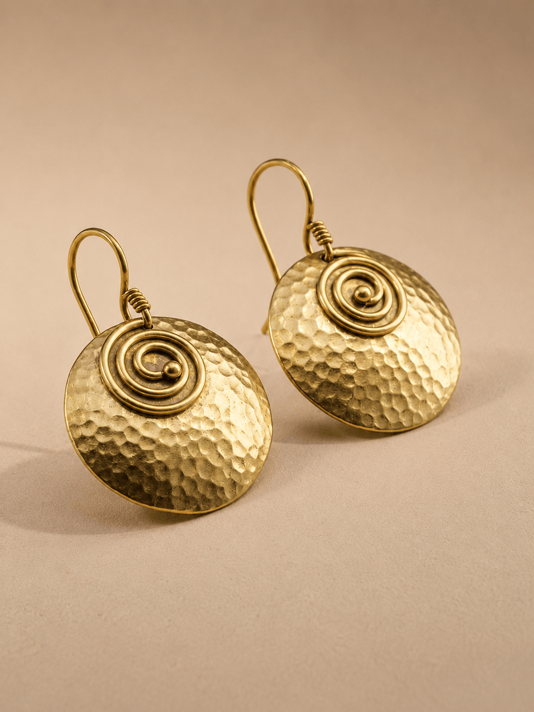 Naarya Jewels Ancient Scroll Hammered Earrings
(Anti Tarnish)