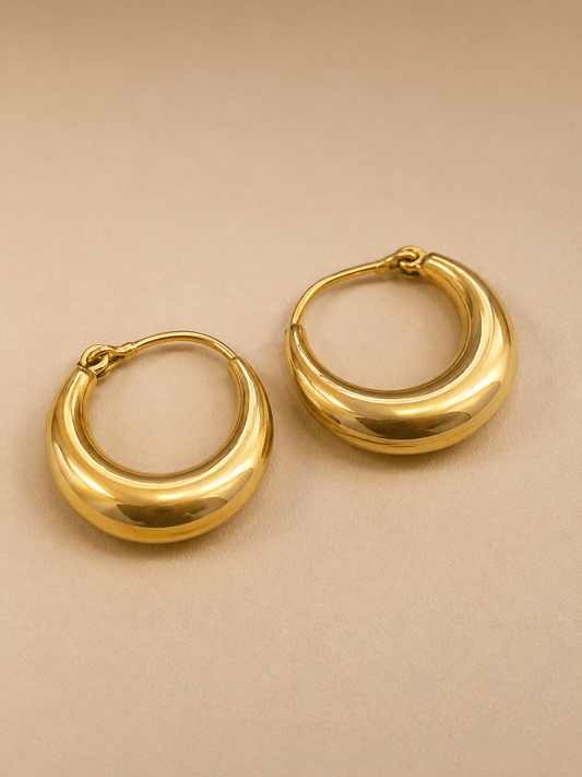 Naarya Jewels Solid gold circle long Earrings (Anti Tarnish)