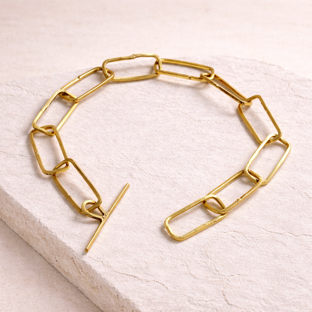 Rectangular Link Bracelet | Anti-Tarnish | Lightweight | Everyday Statement