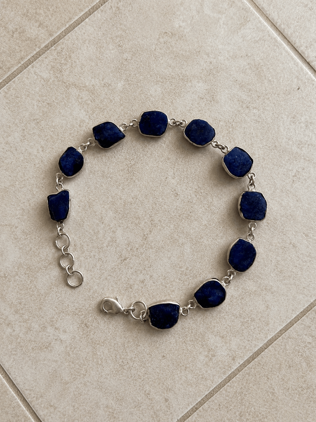 Naarya Jewels Lapis lazuli Lapis Lazuli -The Stone of Truth Silver Bracelet