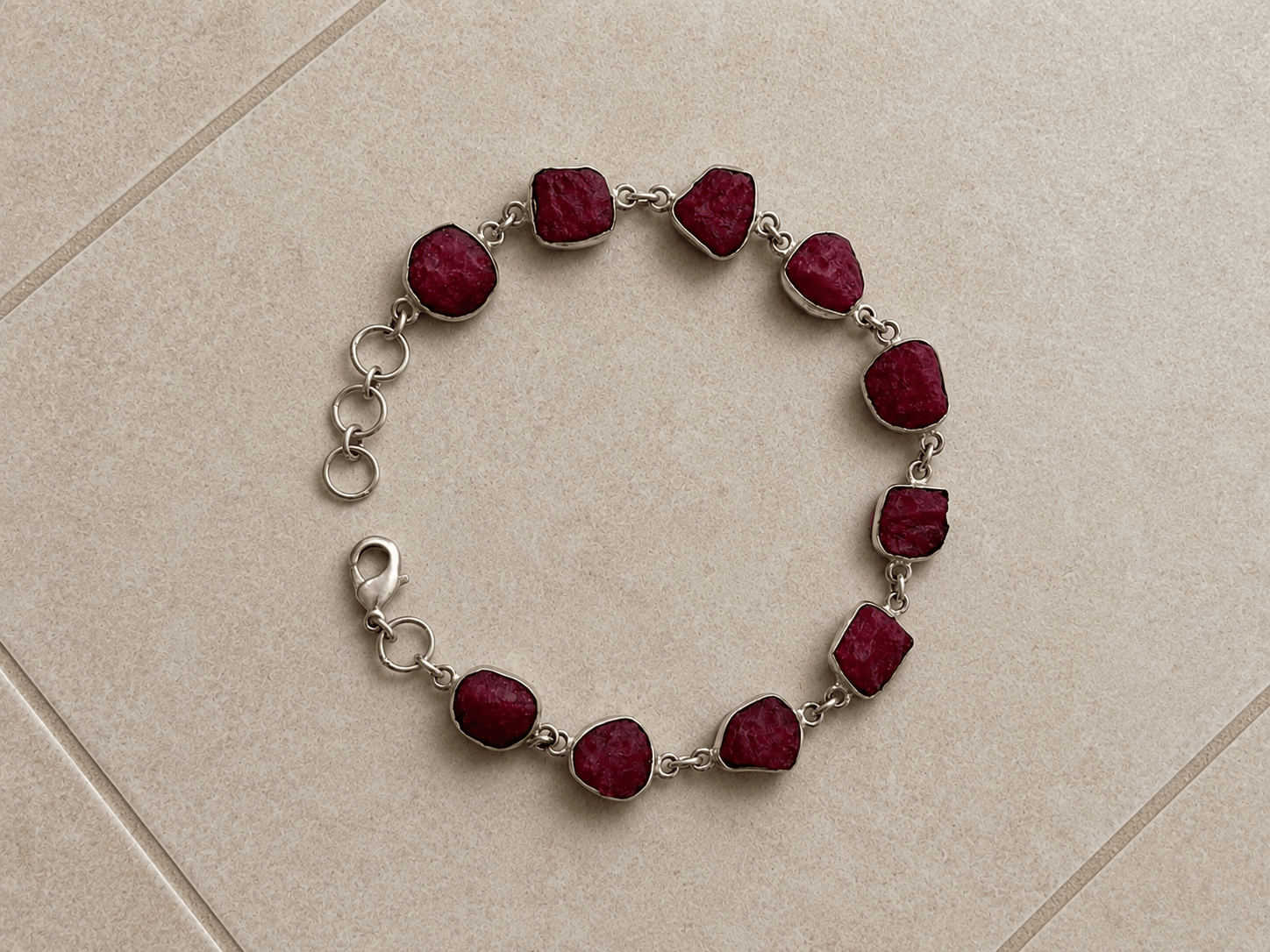 Naarya Jewels Garnet Lapis Lazuli -The Stone of Truth Silver Bracelet