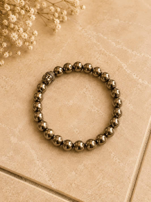 Naarya Jewels Hematite buddha  Bracelet