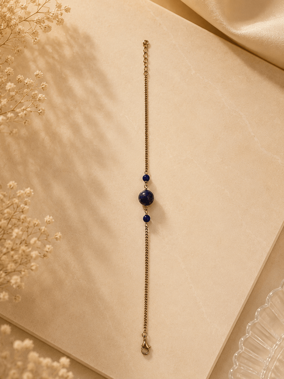 Naarya Jewels Lapis Classic Gemstone Rakhi Bracelet
