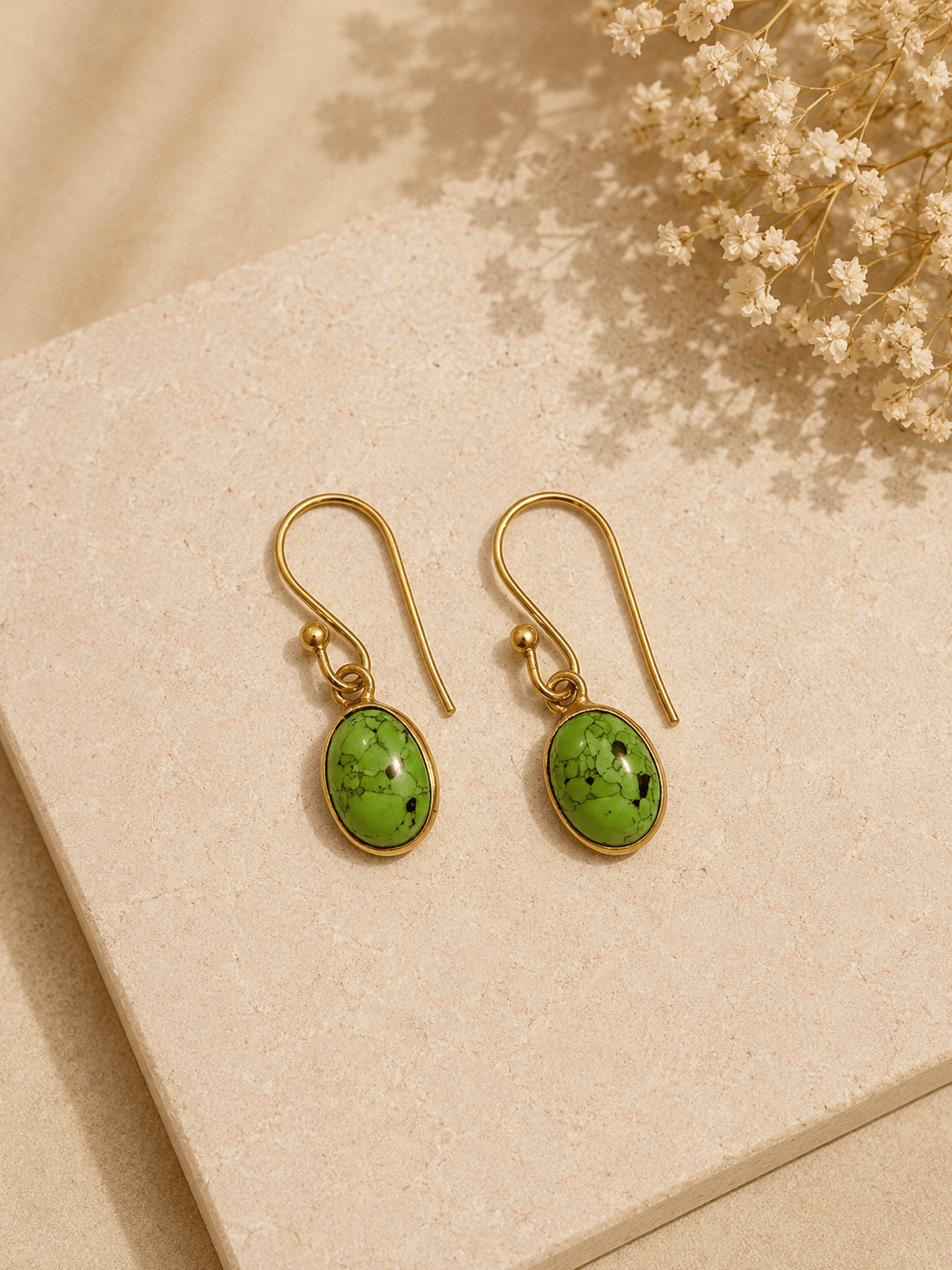 Naarya Jewels African turquoise Turquoise Oval Drop Earrings