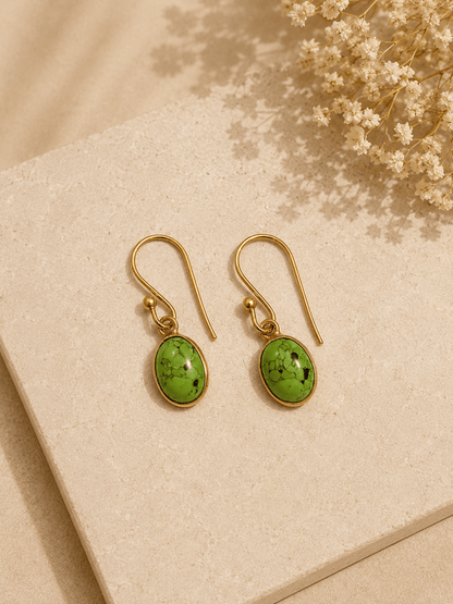 Naarya Jewels African turquoise Turquoise Oval Drop Earrings
