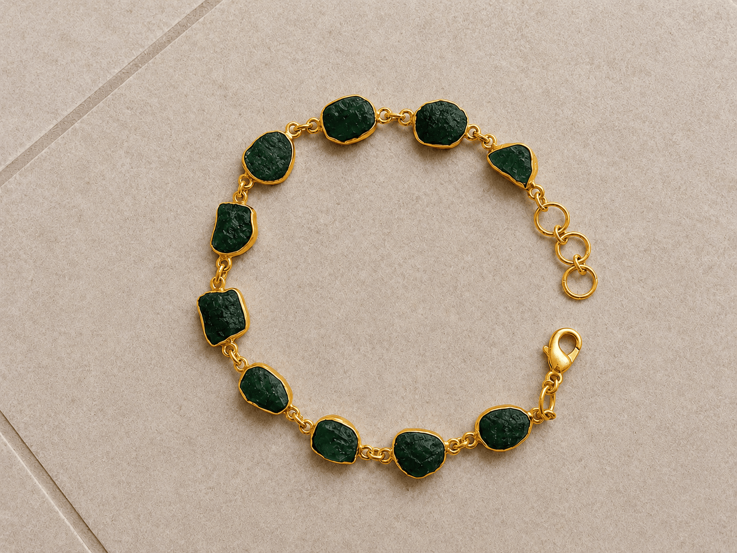 Naarya Jewels Aventurine Forest Whisper Bracelet gold Bracelet