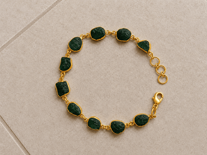 Naarya Jewels Aventurine Forest Whisper Bracelet gold Bracelet