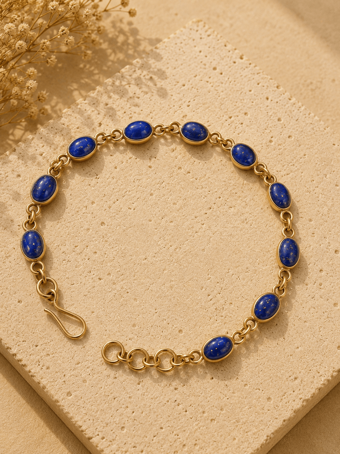 Naarya Jewels Lapis Natural gold gemstone Bracelet