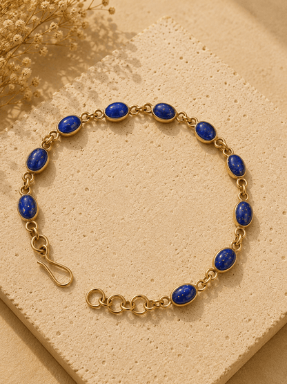 Naarya Jewels Lapis Natural gold gemstone Bracelet