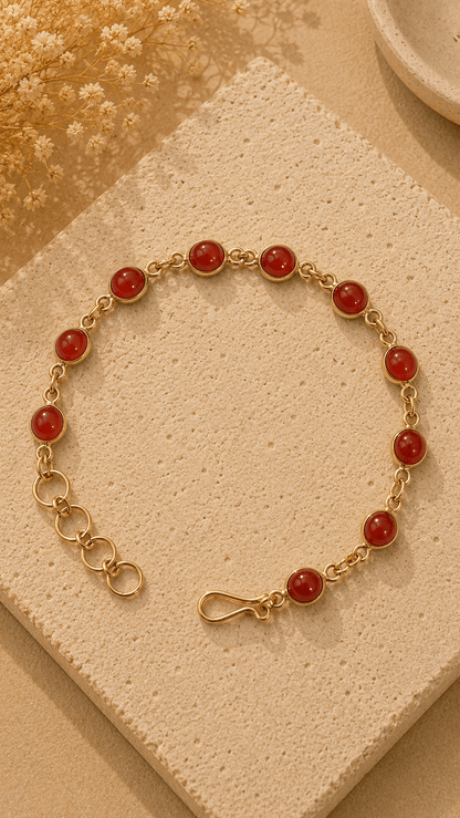 Naarya Jewels Carnelian Natural gold gemstone Bracelet