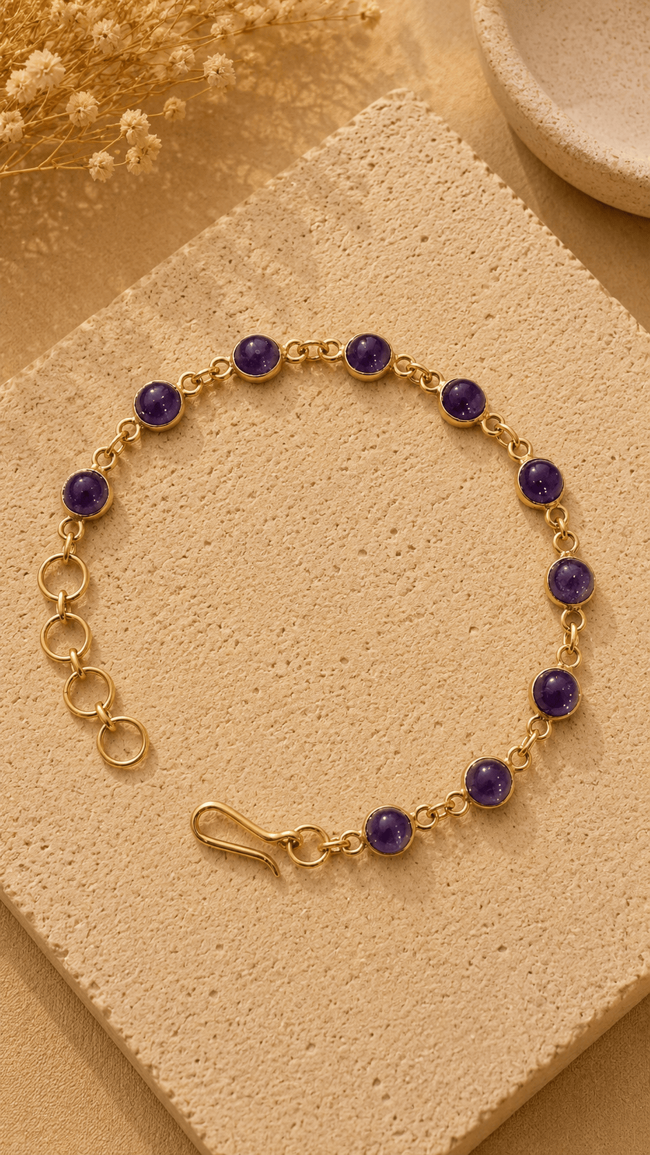 Naarya Jewels Amethyst Natural gold gemstone Bracelet