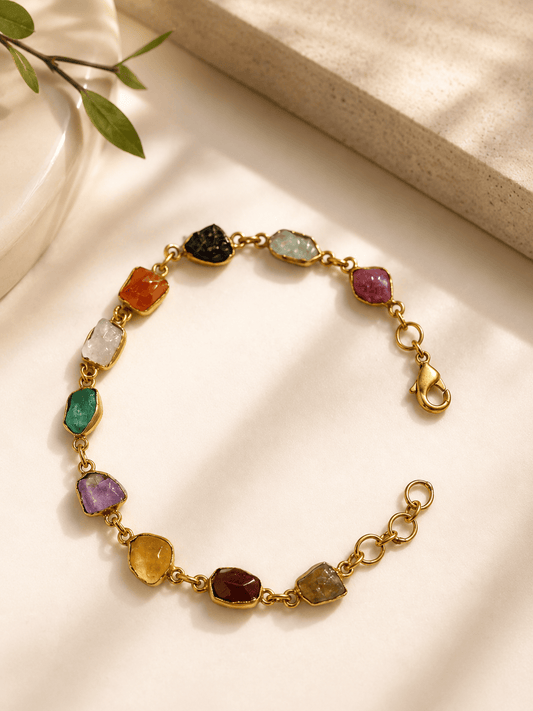 Naarya Jewels Raw Earth multicolour Gold Bracelet
