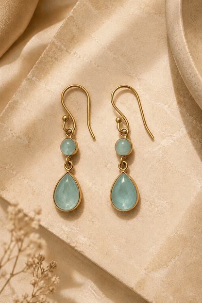 Naarya Jewels Aquamarine Dewdrop Earrings