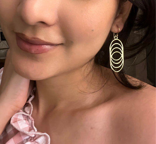 Golden Orbit Statement Earrings