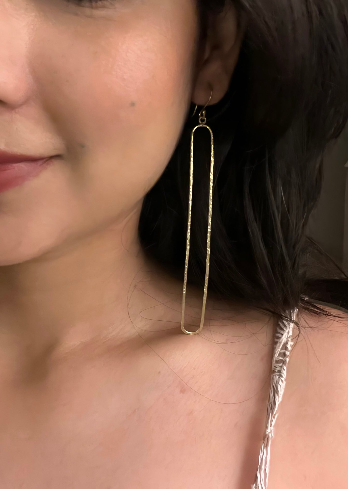 Golden Loop Drop Long Earrings