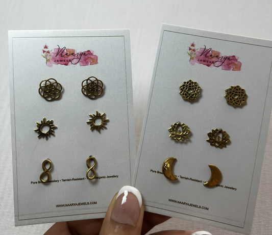 The Sacred Symbols Studs set of 6