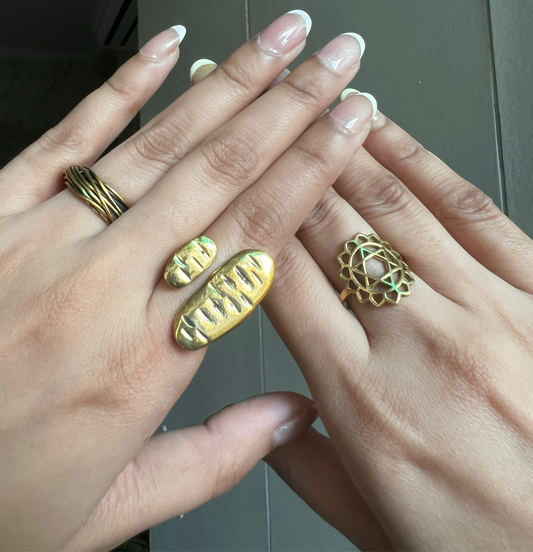 Sacred Geometry Ring Set