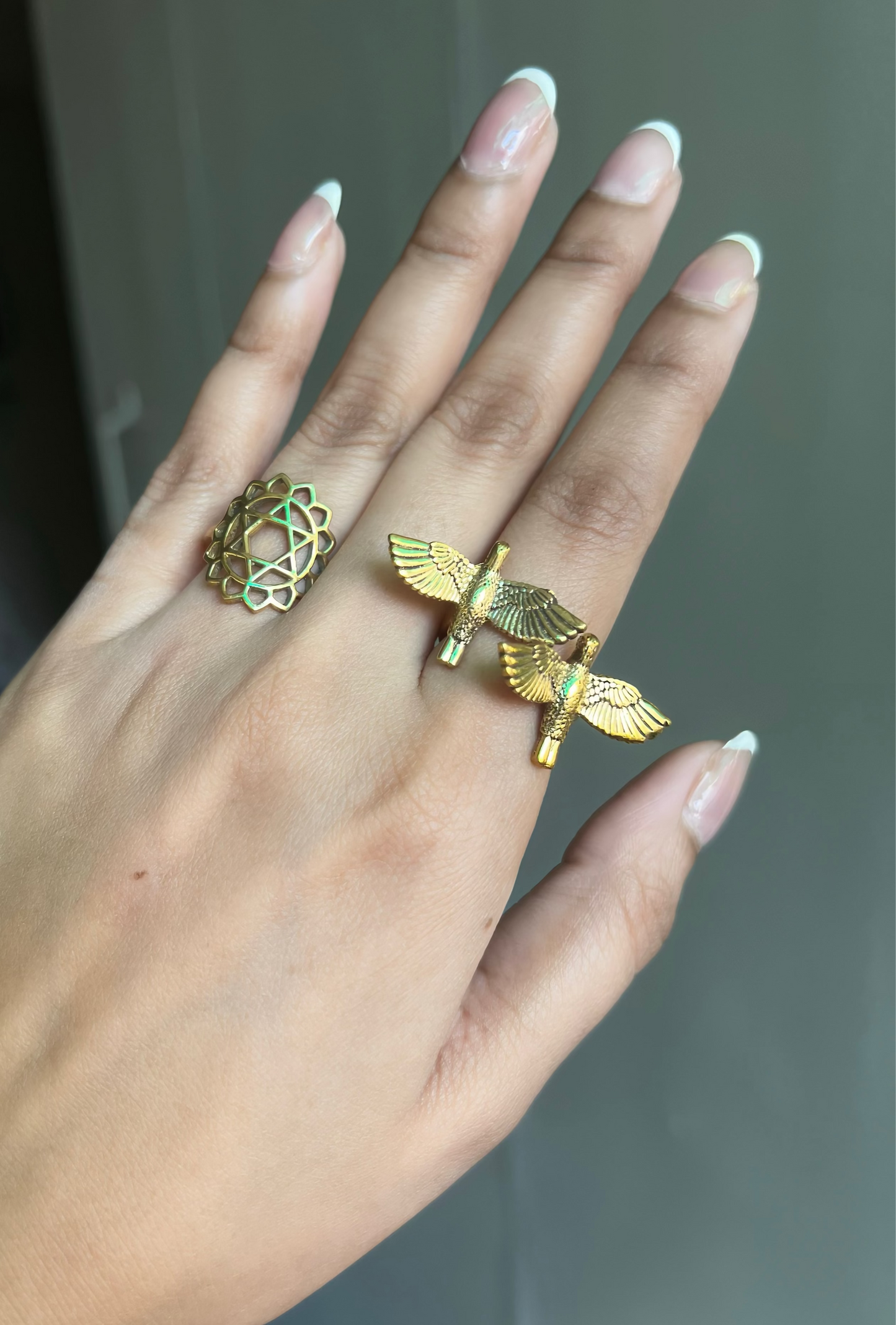 Golden Spirit Collection: Lotus Triangle & Dual Eagle Rings