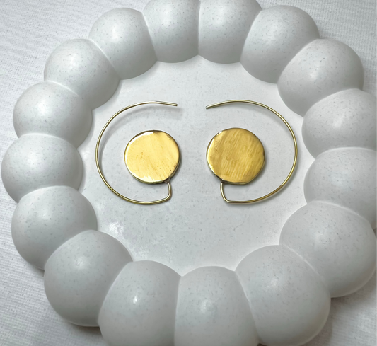 Aura Brushed Gold Earrings
