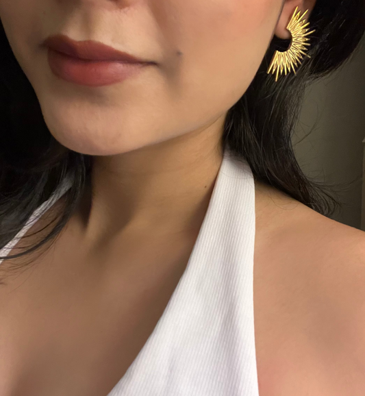 Golden Radiance Sunburst Earrings