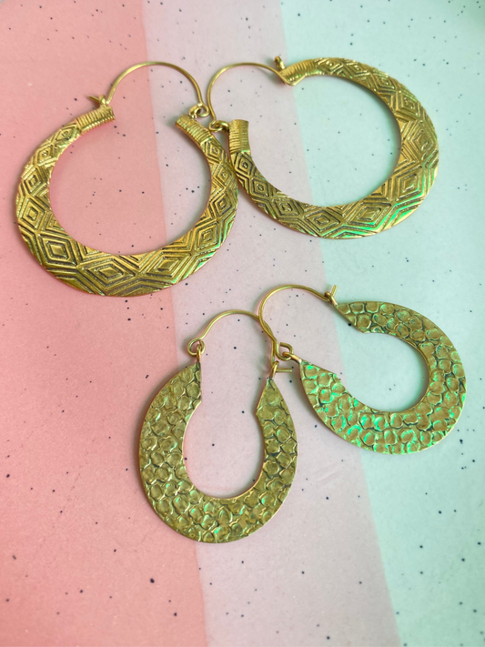Artisan Crafted Gold Hoop Combo