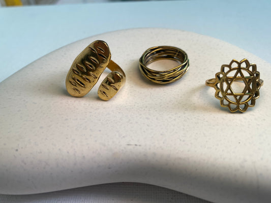 Sacred Geometry Ring Set