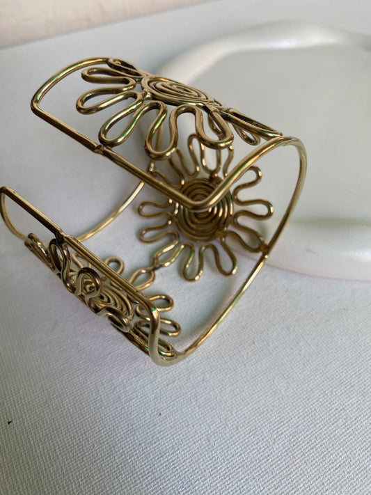 Radiant Sun Spiral Cuff Bracelet