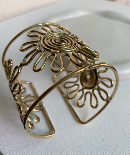 Radiant Sun Spiral Cuff Bracelet