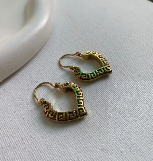 Golden Petal Frame Earrings (Anti Tarnish)