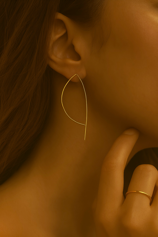 Sculptural Arc Wire Handcrafted Hoops
