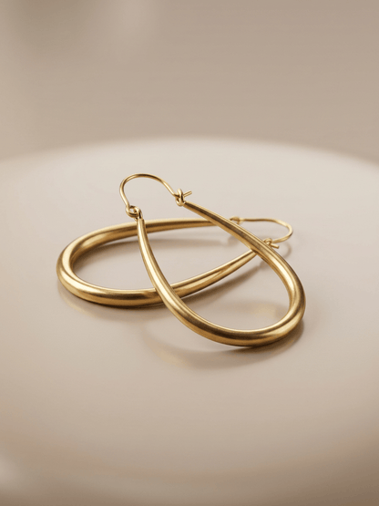 Naarya Jewels Golden Teardrop Hoops (Anti Tarnish)